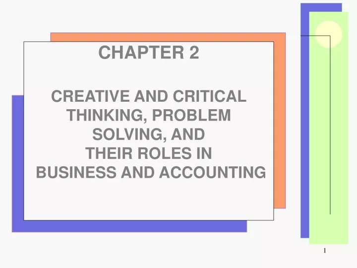 chapter 2 creative and critical thinking problem