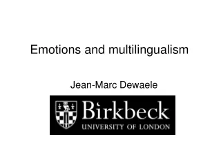 Emotions and multilingualism