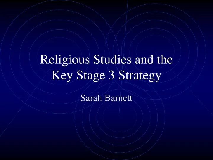religious studies and the key stage 3 strategy