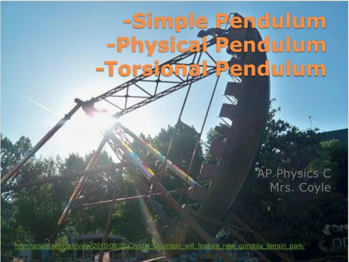 simple pendulum physical pendulum torsional pendulum