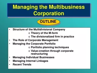 Managing the Multibusiness Corporation