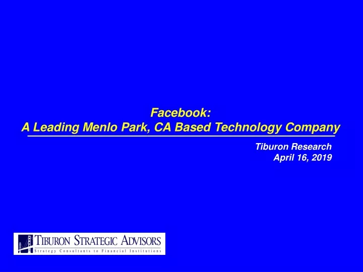 facebook a leading menlo park ca based technology