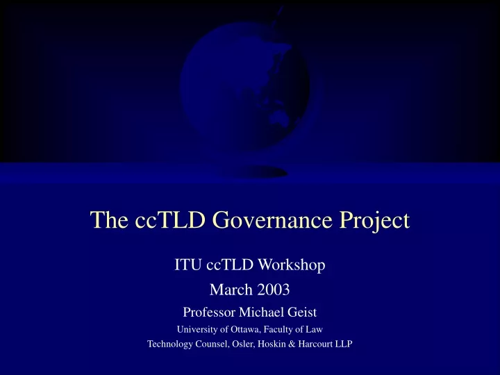 the cctld governance project