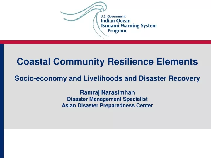coastal community resilience elements socio