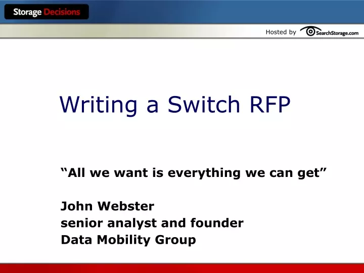 writing a switch rfp
