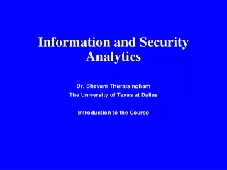 Information and Security Analytics