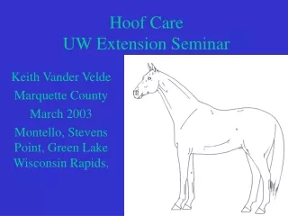 Hoof Care UW Extension Seminar