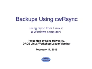 Backups Using cwRsync