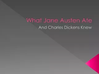 What Jane Austen Ate