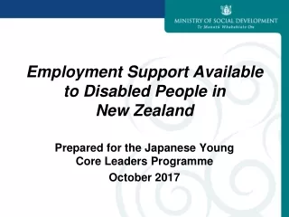 Employment Support Available to Disabled People in  New Zealand