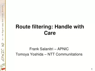 Route filtering: Handle with Care