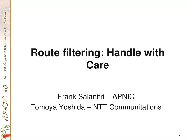 route filtering handle with care