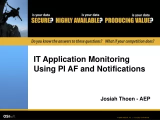 IT Application Monitoring Using PI AF and Notifications