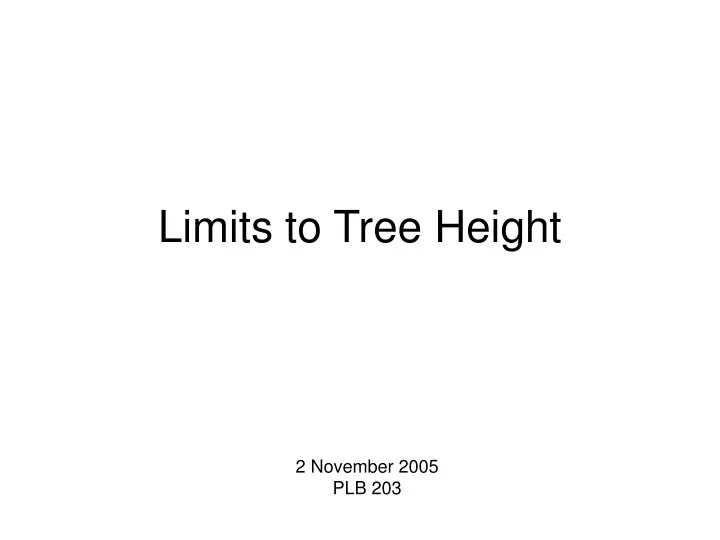 limits to tree height
