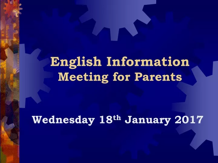 english information meeting for parents