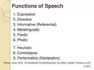 Functions of Speech