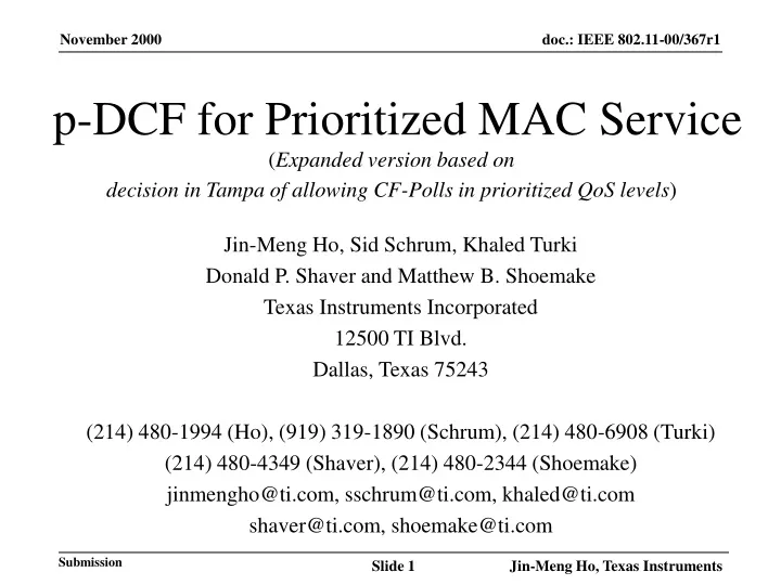 p dcf for prioritized mac service expanded