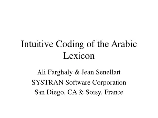 Intuitive Coding of the Arabic Lexicon