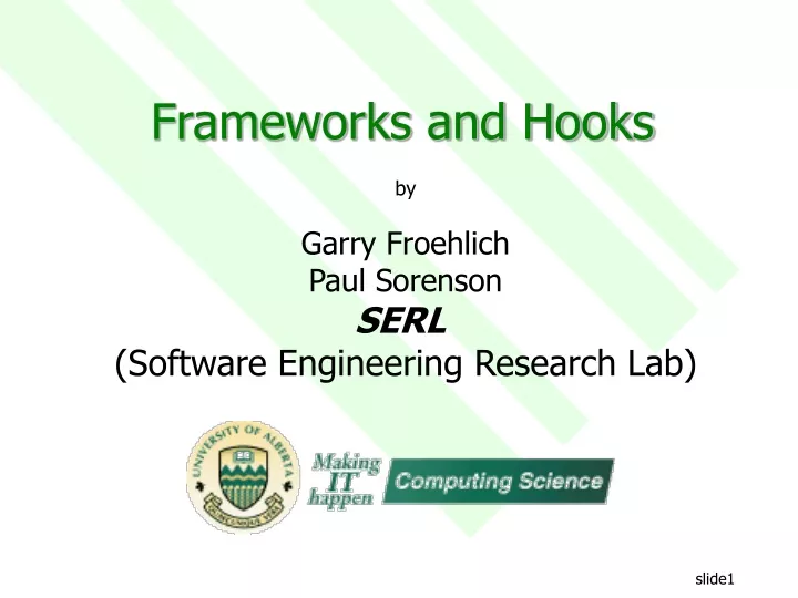 frameworks and hooks