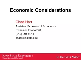 Economic Considerations
