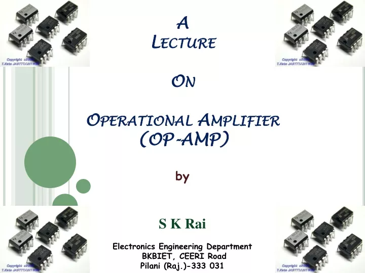 a lecture on operational amplifier op amp