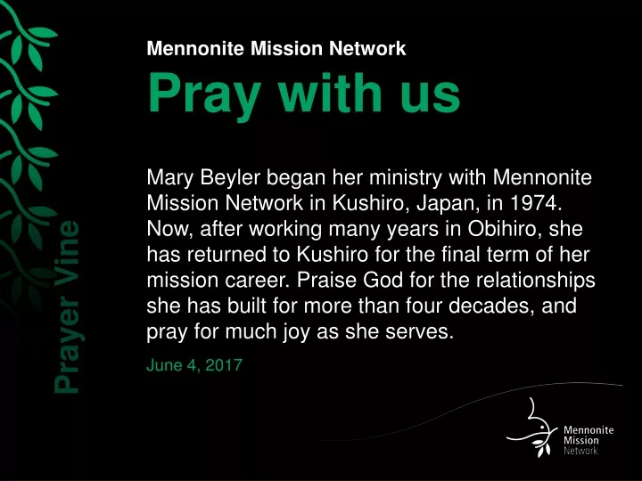 mennonite mission network pray with us