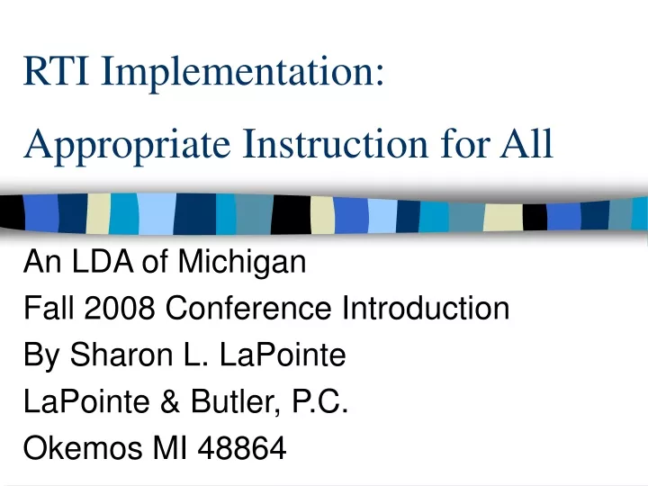 rti implementation appropriate instruction for all