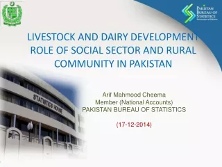 LIVESTOCK AND DAIRY DEVELOPMENT ROLE OF SOCIAL SECTOR AND RURAL COMMUNITY IN PAKISTAN