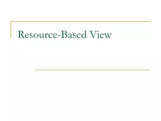 Resource-Based View