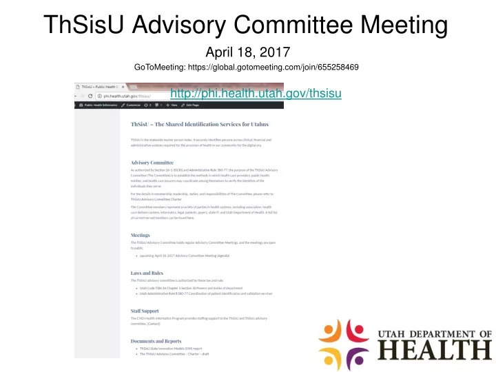thsisu advisory committee meeting