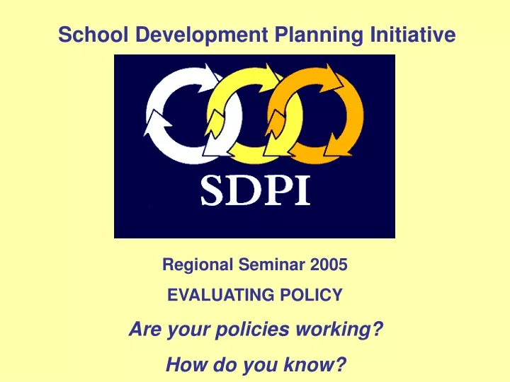 school development planning initiative