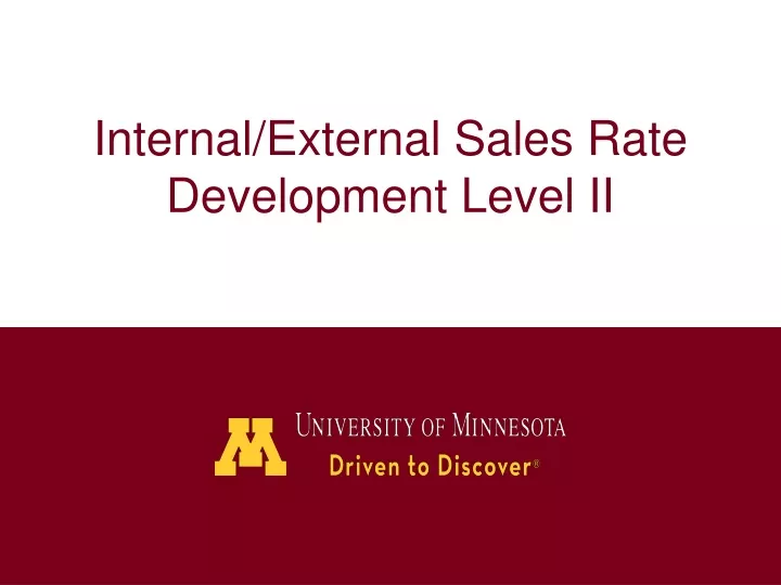internal external sales rate development level ii
