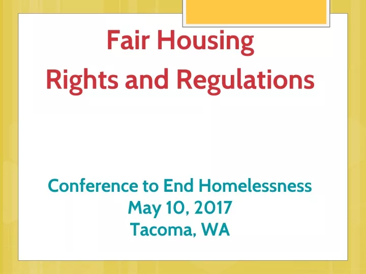fair housing rights and regulations conference