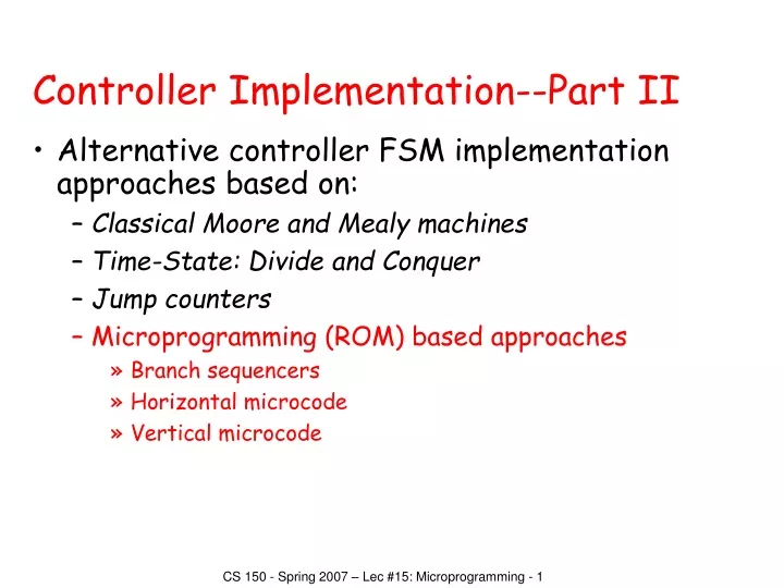 controller implementation part ii