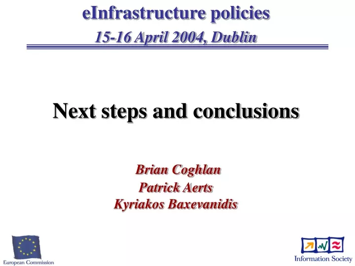 einfrastructure policies 15 16 april 2004 dublin