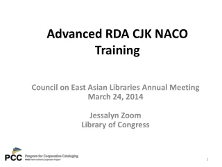 Advanced RDA CJK NACO Training