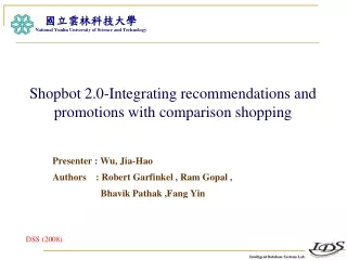 Shopbot 2.0-Integrating recommendations and promotions with comparison shopping