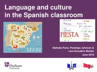 Language and culture  in the Spanish classroom