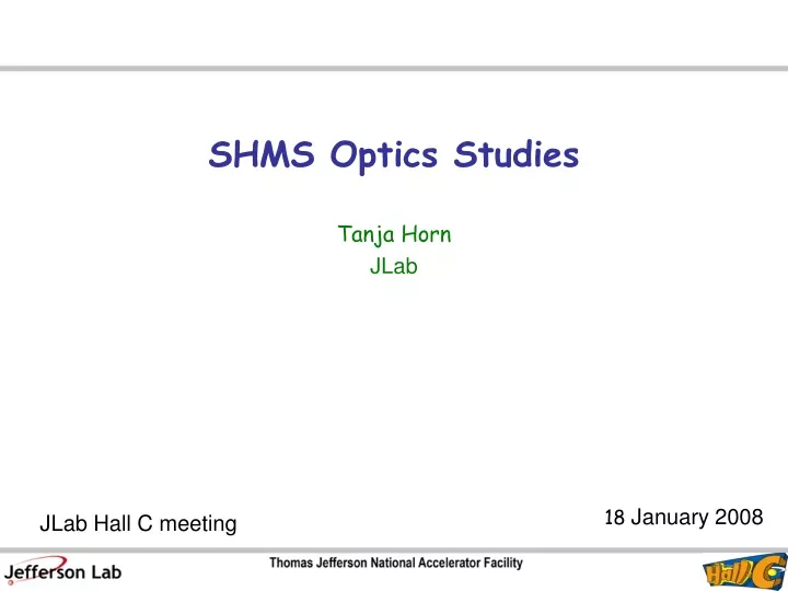 shms optics studies
