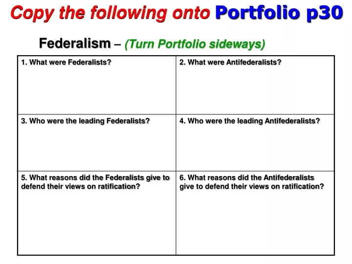 copy the following onto portfolio p30