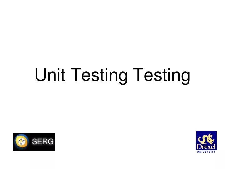 unit testing testing