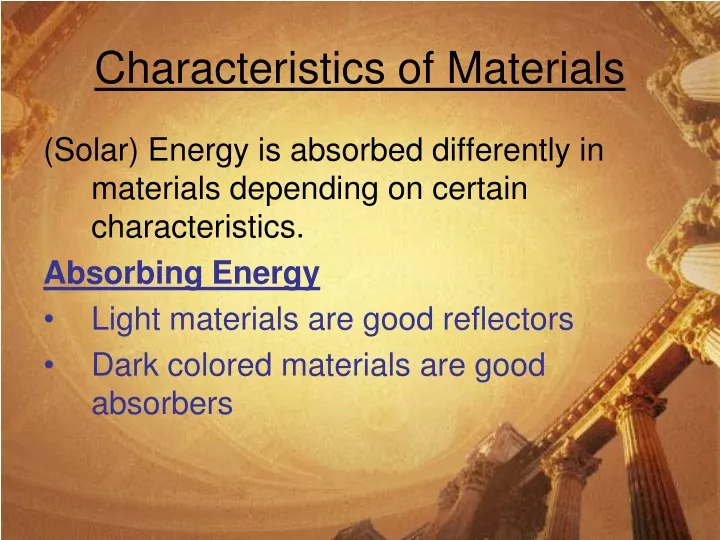 characteristics of materials