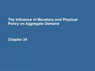 The Influence of Monetary and Physical Policy on Aggregate Demand Chapter 34