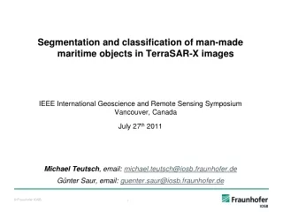 Segmentation and classification of man-made maritime objects in TerraSAR-X images