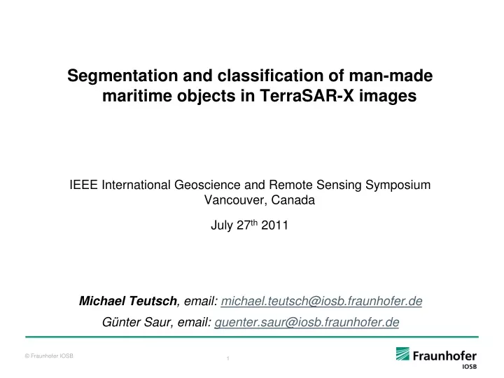 segmentation and classification of man made