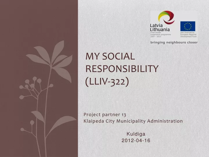 my social responsibility lliv 322