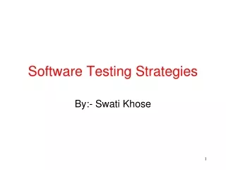 Software Testing Strategies