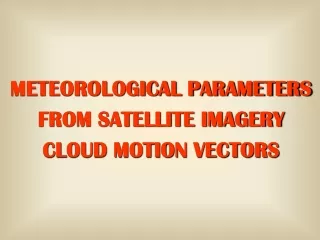 METEOROLOGICAL PARAMETERS FROM SATELLITE IMAGERY CLOUD MOTION VECTORS
