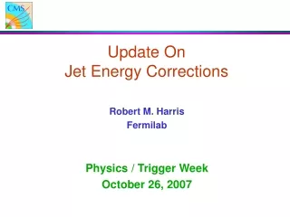 Update On  Jet Energy Corrections