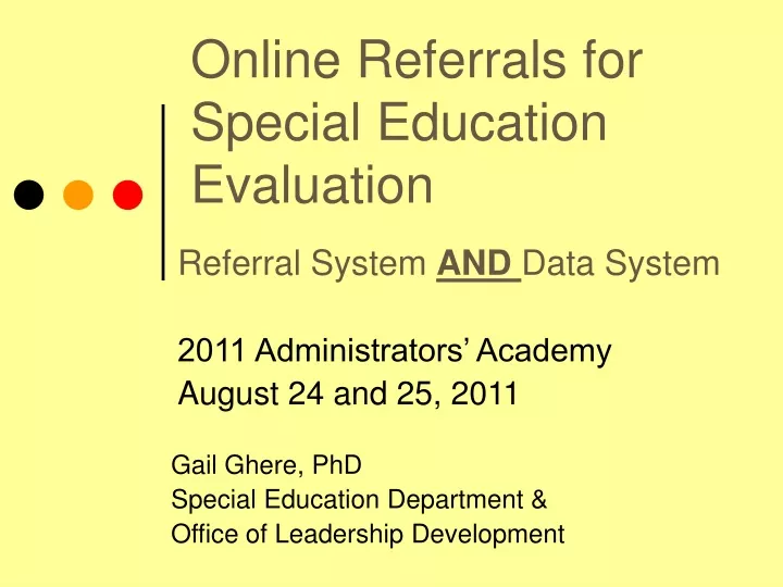 online referrals for special education evaluation